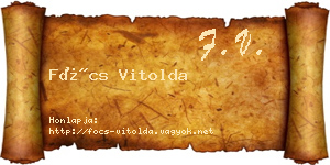 Föcs Vitolda névjegykártya